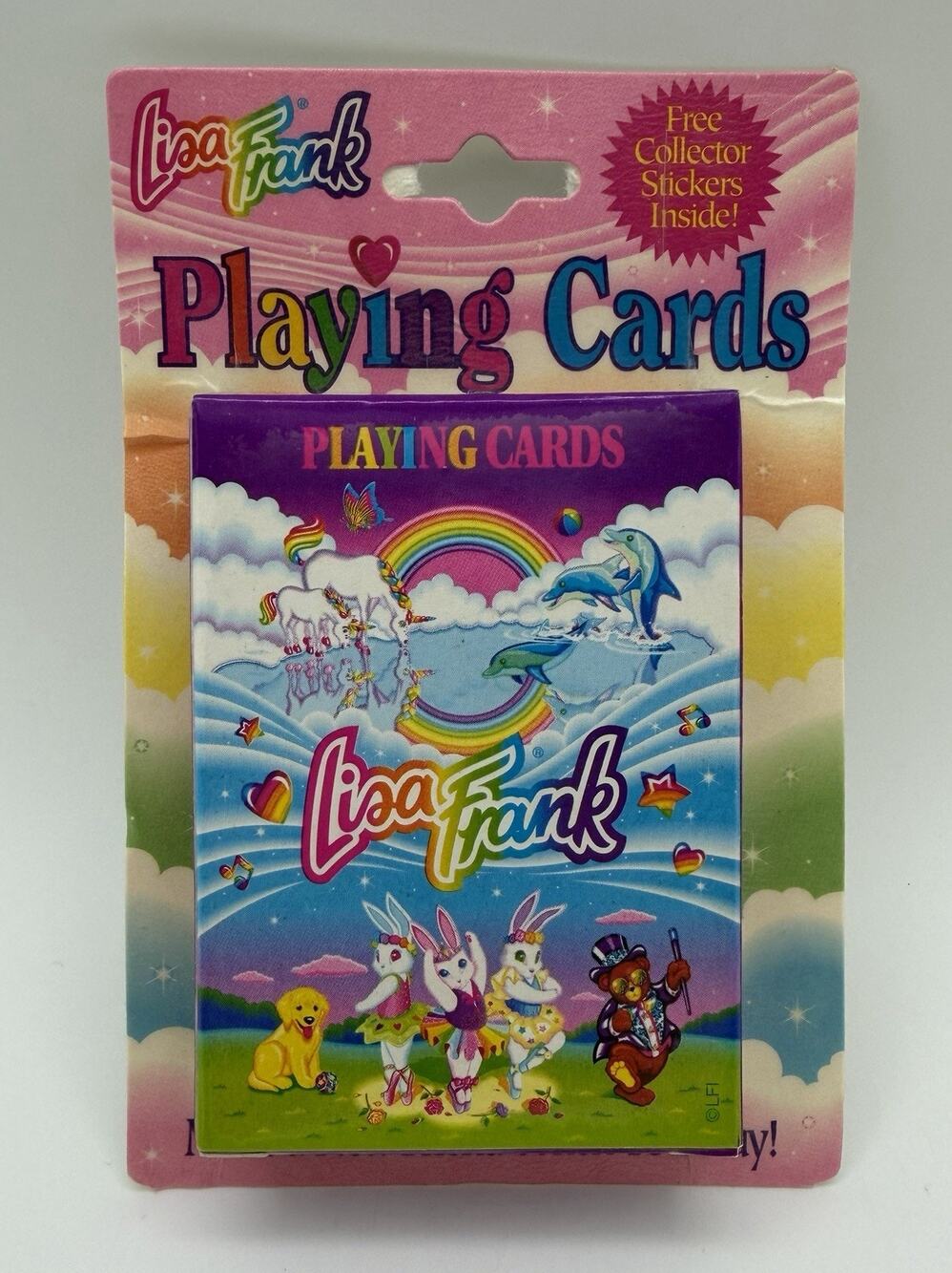 NEW Vintage 1990s Rare Lisa Frank Collectors Edition Playing Cards With Stickers